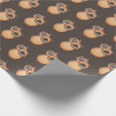niedliche Uhu mit Brille Geschenkpapier (Ecke)