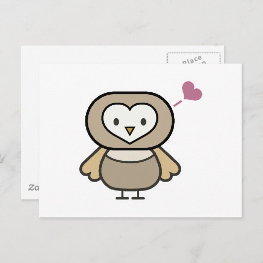 niedliche Uhu Postkarte (Vorne/Hinten)