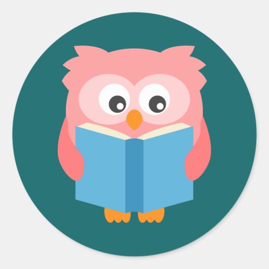 Niedliche Uhu Runder Aufkleber (Vorderseite)