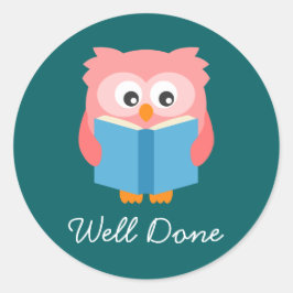 Niedliche Uhu Runder Aufkleber