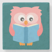 Niedliche Uhu Steinuntersetzer (Vorderseite)