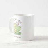 Niedliche umarmende Frösche Frogever Liebe Valenti Kaffeetasse (Vorderseite Links)