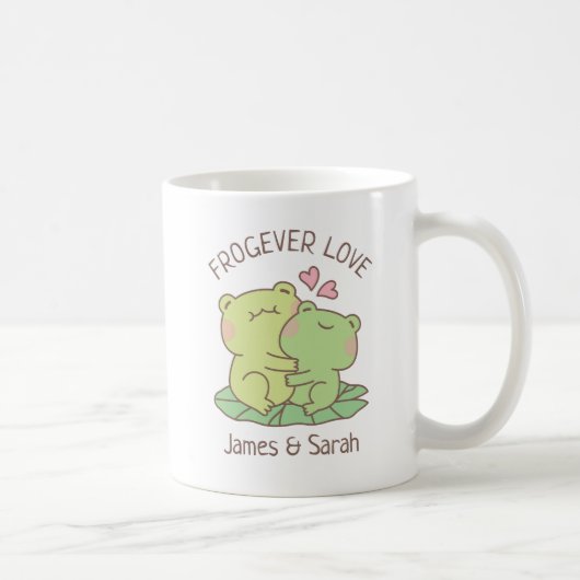 Niedliche umarmende Frösche Frogever Liebe Valenti Kaffeetasse (Rechts)