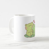 Niedliche umarmte Frösche in Liebe Kaffeetasse (Vorderseite Links)