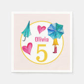 Niedliche Umbrella Girl Serviette (Vorderseite)