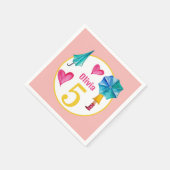 Niedliche Umbrella Girl Serviette (Ecke)