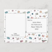 Niedliche Umschläge Miss You Teacher Postkarte (Rückseite)