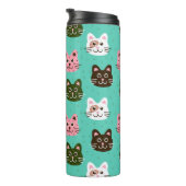 Niedliche und adorable Katzen Katzenmuster| Thermosbecher (Nach rechts gedreht)