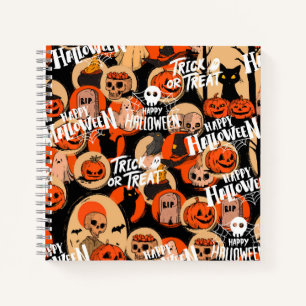Niedliche und Beängstigende Halloween-Spooky-Ville Notizblock