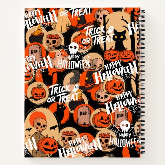 Niedliche und Beängstigende Halloween-Spooky-Ville Notizblock (Rückseite)