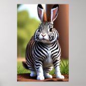 Niedliche und bezaubernde Kaninchen-Zebra-Hybride Poster (Vorne)