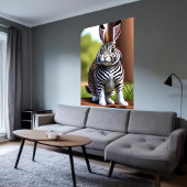 Niedliche und bezaubernde Kaninchen-Zebra-Hybride  Poster