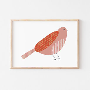 Niedliche und bezaubernde Vogelkunst Poster