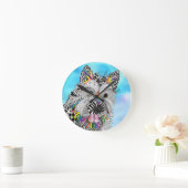 Niedliche und bunte Cairn-Terrier-Uhr Runde Wanduhr (Zuhause)