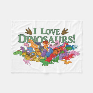 Niedliche und bunte Dinosaurier Fleecedecke