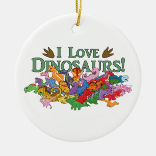 Niedliche und bunte Dinosaurier Keramik Ornament
