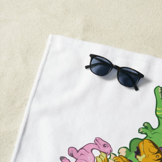 Niedliche und bunte Dinosaurier Strandtuch (Beispiel)