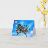 Niedliche und bunte Häuser und eine Karte (Gelbe Blume)