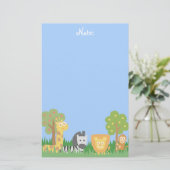 Niedliche und bunte Safari-Tiere, für Kinder Briefpapier (Stehend Vorderseite)