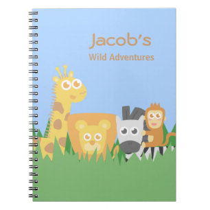 Niedliche und bunte Safari-Tiere Notizblock