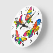 Niedliche und bunte Schmetterlings-Uhr Runde Wanduhr (Winkel)