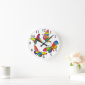 Niedliche und bunte Schmetterlings-Uhr Runde Wanduhr (Zuhause)