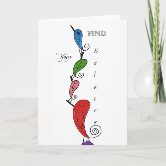 Niedliche und bunte Vogel-Gruß-Karte Dankeskarte (Vorderseite)