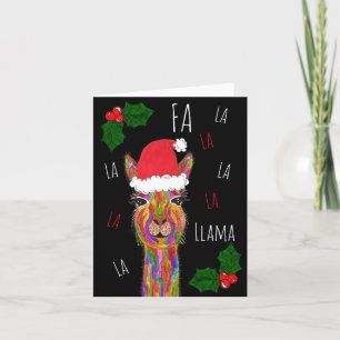 Niedliche und bunte Weihnachtslama-Gruß-Karte Karte