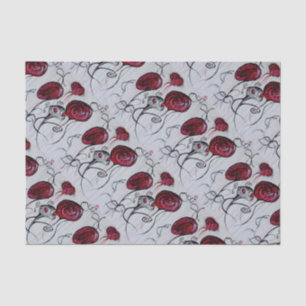 Niedliche und cremefarbene Kreatur Roter Rosa Goth Seidenpapier