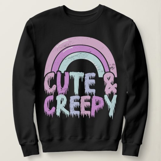 Niedliche und cremefarbene Pastel Goth Tropfen Sweatshirt (Design vorne)