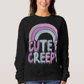 Niedliche und cremefarbene Pastel Goth Tropfen Sweatshirt (Vorderseite)