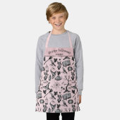 Niedliche und cremefarbene rosa Halloween Personal Schürze (Getragen)