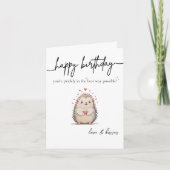 Niedliche und einfache Aquarellkarte Igel Geburtst Karte (Vorderseite)