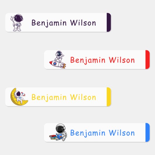 Niedliche und einfache Astronautenkids-Labels Etiketten (Gruppe)