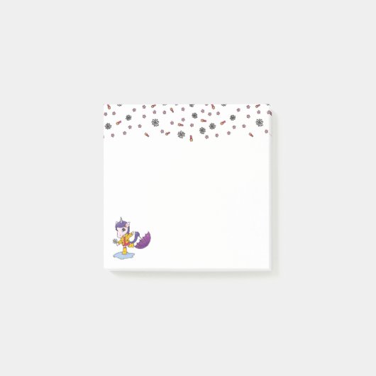 Niedliche und einfache Blumenharmonika in Raincoat Post-it Klebezettel (Vorderseite)