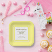 Niedliche und einfache hellgelbe Babydusche Pappteller (Party)