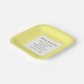 Niedliche und einfache hellgelbe Babydusche Pappteller (Gewinkelt)