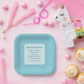 Niedliche und einfache Light Blue Babydusche Pappteller (Party)