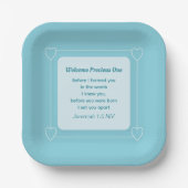 Niedliche und einfache Light Blue Babydusche Pappteller (Vorderseite)
