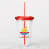 Niedliche und einfache Toy Sailboote Personalisier Acryltrinkbecher (Vorderseite)
