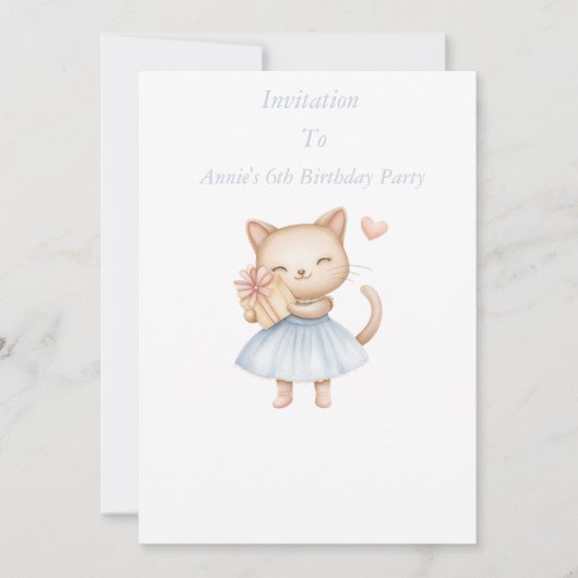 Niedliche und elegante Einladung für individuell a (Vorderseite)