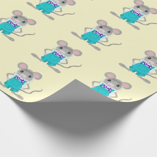 Niedliche und elegante kleine Maus Geschenkpapier (Ecke)
