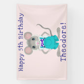 Niedliche und elegante Kleinmaus zum Geburtstag Banner (Vertikal)