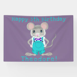 Niedliche und elegante Kleinmaus zum Geburtstag Banner
