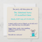 Niedliche und elegante Kleinmaus zum Geburtstag Einladung (Rückseite)