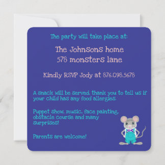 Niedliche und elegante Kleinmaus zum Geburtstag Einladung