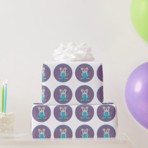 Niedliche und elegante Kleinmaus zum Geburtstag Geschenkpapier