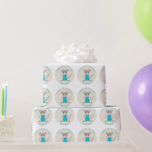 Niedliche und elegante Kleinmaus zum Geburtstag Geschenkpapier