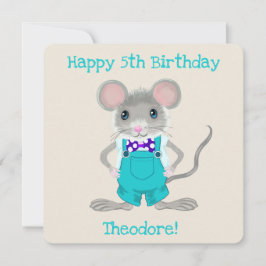 Niedliche und elegante Kleinmaus zum Geburtstag Mitteilungskarte