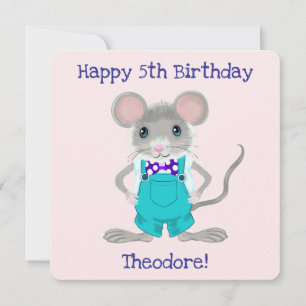Niedliche und elegante Kleinmaus zum Geburtstag Mitteilungskarte